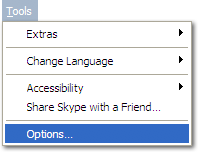 tools option on skype for mac